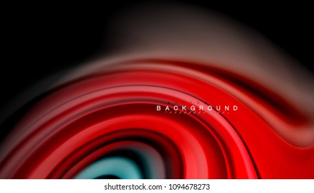 Abstract wave lines fluid rainbow style color stripes on black background. Vector artistic illustration for presentation, app wallpaper, banner or poster