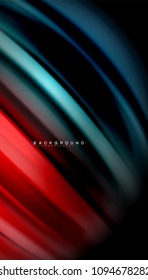 Abstract wave lines fluid rainbow style color stripes on black background. Vector artistic illustration for presentation, app wallpaper, banner or poster