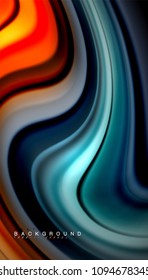 Abstract wave lines fluid rainbow style color stripes on black background. Vector artistic illustration for presentation, app wallpaper, banner or poster