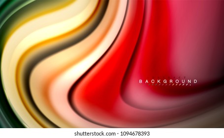 Abstract wave lines fluid rainbow style color stripes on black background. Vector artistic illustration for presentation, app wallpaper, banner or poster