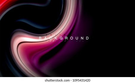 Abstract wave lines fluid rainbow style color stripes on black background. Vector artistic illustration for presentation, app wallpaper, banner or poster