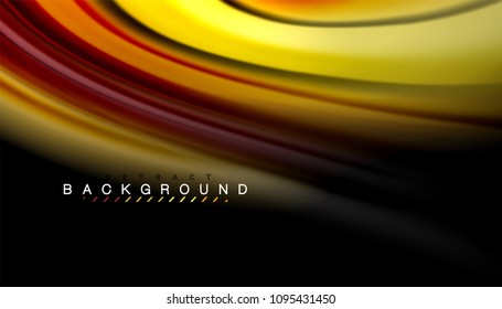 Abstract wave lines fluid rainbow style color stripes on black background. Vector artistic illustration for presentation, app wallpaper, banner or poster