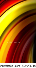 Abstract wave lines fluid rainbow style color stripes on black background. Vector artistic illustration for presentation, app wallpaper, banner or poster