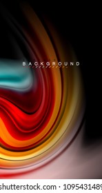 Abstract wave lines fluid rainbow style color stripes on black background. Vector artistic illustration for presentation, app wallpaper, banner or poster