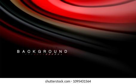 Abstract wave lines fluid rainbow style color stripes on black background. Vector artistic illustration for presentation, app wallpaper, banner or poster