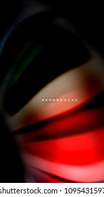 Abstract wave lines fluid rainbow style color stripes on black background. Vector artistic illustration for presentation, app wallpaper, banner or poster