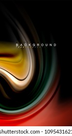 Abstract wave lines fluid rainbow style color stripes on black background. Vector artistic illustration for presentation, app wallpaper, banner or poster