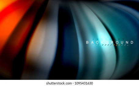 Abstract wave lines fluid rainbow style color stripes on black background. Vector artistic illustration for presentation, app wallpaper, banner or poster