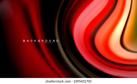 Abstract wave lines fluid rainbow style color stripes on black background. Vector artistic illustration for presentation, app wallpaper, banner or poster