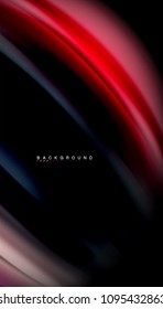 Abstract wave lines fluid rainbow style color stripes on black background. Vector artistic illustration for presentation, app wallpaper, banner or poster