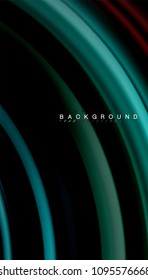 Abstract wave lines fluid rainbow style color stripes on black background. Vector artistic illustration for presentation, app wallpaper, banner or poster