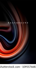 Abstract wave lines fluid rainbow style color stripes on black background. Vector artistic illustration for presentation, app wallpaper, banner or poster