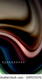 Abstract wave lines fluid rainbow style color stripes on black background. Vector artistic illustration for presentation, app wallpaper, banner or poster