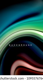 Abstract wave lines fluid rainbow style color stripes on black background. Vector artistic illustration for presentation, app wallpaper, banner or poster