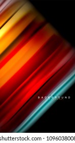 Abstract wave lines fluid rainbow style color stripes on black background. Vector artistic illustration for presentation, app wallpaper, banner or poster