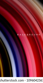 Abstract wave lines fluid rainbow style color stripes on black background. Vector artistic illustration for presentation, app wallpaper, banner or poster