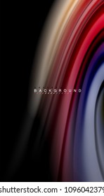 Abstract wave lines fluid rainbow style color stripes on black background. Vector artistic illustration for presentation, app wallpaper, banner or poster
