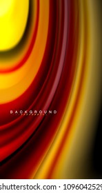 Abstract wave lines fluid rainbow style color stripes on black background. Vector artistic illustration for presentation, app wallpaper, banner or poster