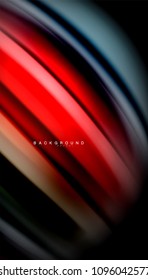 Abstract wave lines fluid rainbow style color stripes on black background. Vector artistic illustration for presentation, app wallpaper, banner or poster