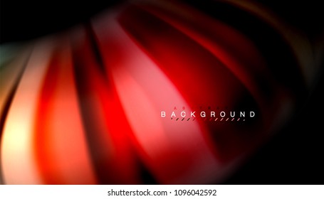 Abstract wave lines fluid rainbow style color stripes on black background. Vector artistic illustration for presentation, app wallpaper, banner or poster