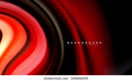 Abstract wave lines fluid rainbow style color stripes on black background. Vector artistic illustration for presentation, app wallpaper, banner or poster