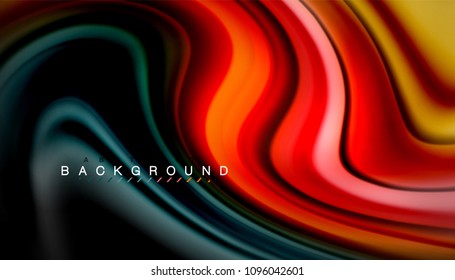 Abstract wave lines fluid rainbow style color stripes on black background. Vector artistic illustration for presentation, app wallpaper, banner or poster