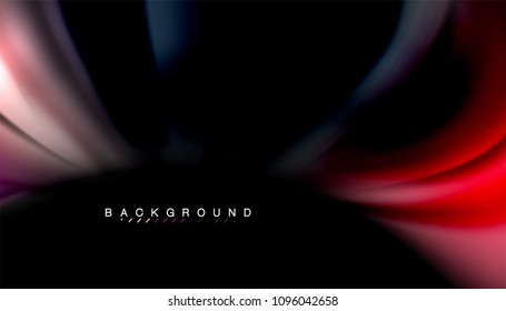 Abstract wave lines fluid rainbow style color stripes on black background. Vector artistic illustration for presentation, app wallpaper, banner or poster