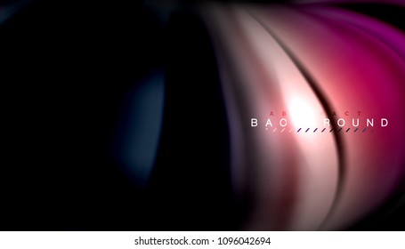 Abstract wave lines fluid rainbow style color stripes on black background. Vector artistic illustration for presentation, app wallpaper, banner or poster