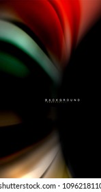 Abstract wave lines fluid rainbow style color stripes on black background. Vector artistic illustration for presentation, app wallpaper, banner or poster