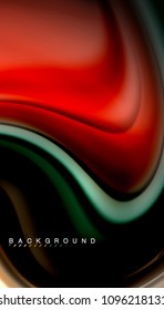 Abstrakte Wellenlinien fließende Regenbogenfarben-Streifen auf schwarzem Hintergrund. Vektorgrafik zur Präsentation, App-Bildschirmhintergrund, Banner oder Poster