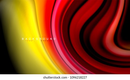 Abstract wave lines fluid rainbow style color stripes on black background. Vector artistic illustration for presentation, app wallpaper, banner or poster