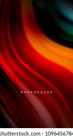 Abstract wave lines fluid rainbow style color stripes on black background. Vector artistic illustration for presentation, app wallpaper, banner or poster