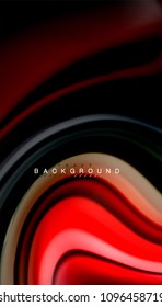 Abstract wave lines fluid rainbow style color stripes on black background. Vector artistic illustration for presentation, app wallpaper, banner or poster