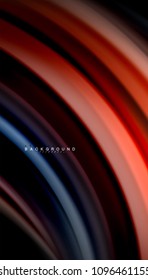 Abstract wave lines fluid rainbow style color stripes on black background. Vector artistic illustration for presentation, app wallpaper, banner or poster