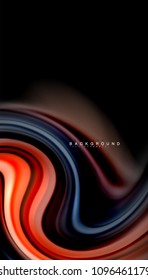 Abstract wave lines fluid rainbow style color stripes on black background. Vector artistic illustration for presentation, app wallpaper, banner or poster