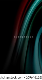 Abstract wave lines fluid rainbow style color stripes on black background. Vector artistic illustration for presentation, app wallpaper, banner or poster