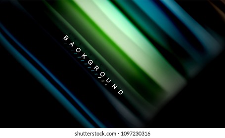 Abstract wave lines fluid rainbow style color stripes on black background. Vector artistic illustration for presentation, app wallpaper, banner or poster