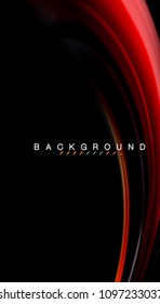 Abstract wave lines fluid rainbow style color stripes on black background. Vector artistic illustration for presentation, app wallpaper, banner or poster