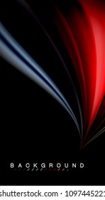 Abstract wave lines fluid rainbow style color stripes on black background. Vector artistic illustration for presentation, app wallpaper, banner or poster