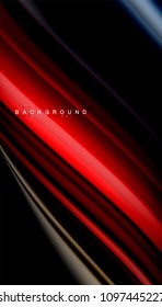 Abstract wave lines fluid rainbow style color stripes on black background. Vector artistic illustration for presentation, app wallpaper, banner or poster