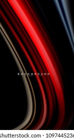 Abstract wave lines fluid rainbow style color stripes on black background. Vector artistic illustration for presentation, app wallpaper, banner or poster