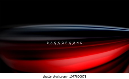 Abstract wave lines fluid rainbow style color stripes on black background. Vector artistic illustration for presentation, app wallpaper, banner or poster