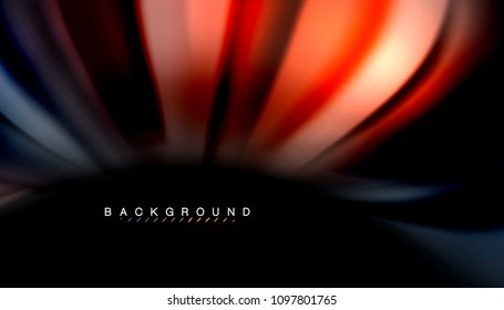 Abstract wave lines fluid rainbow style color stripes on black background. Vector artistic illustration for presentation, app wallpaper, banner or poster