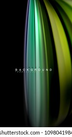 Abstract wave lines fluid rainbow style color stripes on black background. Vector artistic illustration for presentation, app wallpaper, banner or poster