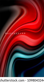 Abstract wave lines fluid rainbow style color stripes on black background. Vector artistic illustration for presentation, app wallpaper, banner or poster