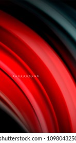 Abstract wave lines fluid rainbow style color stripes on black background. Vector artistic illustration for presentation, app wallpaper, banner or poster