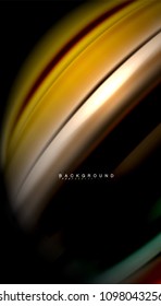 Abstract wave lines fluid rainbow style color stripes on black background. Vector artistic illustration for presentation, app wallpaper, banner or poster