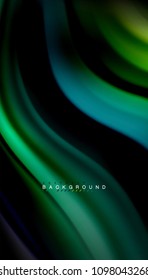 Abstract wave lines fluid rainbow style color stripes on black background. Vector artistic illustration for presentation, app wallpaper, banner or poster