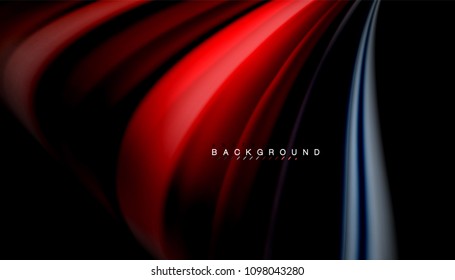 Abstract wave lines fluid rainbow style color stripes on black background. Vector artistic illustration for presentation, app wallpaper, banner or poster