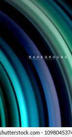 Abstract wave lines fluid rainbow style color stripes on black background. Vector artistic illustration for presentation, app wallpaper, banner or poster
